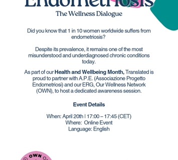 LUNEDI' 20 APRILE: UNDERSTANDING ENDOMETRIOSIS – THE WELLNESS DIALOGUE