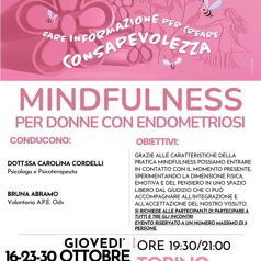 TORINO 16-23-30 OTTOBRE: MINDFULNESS PER DONNE CON ENDOMETRIOSI